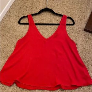 Topshop Red Chiffon Tank